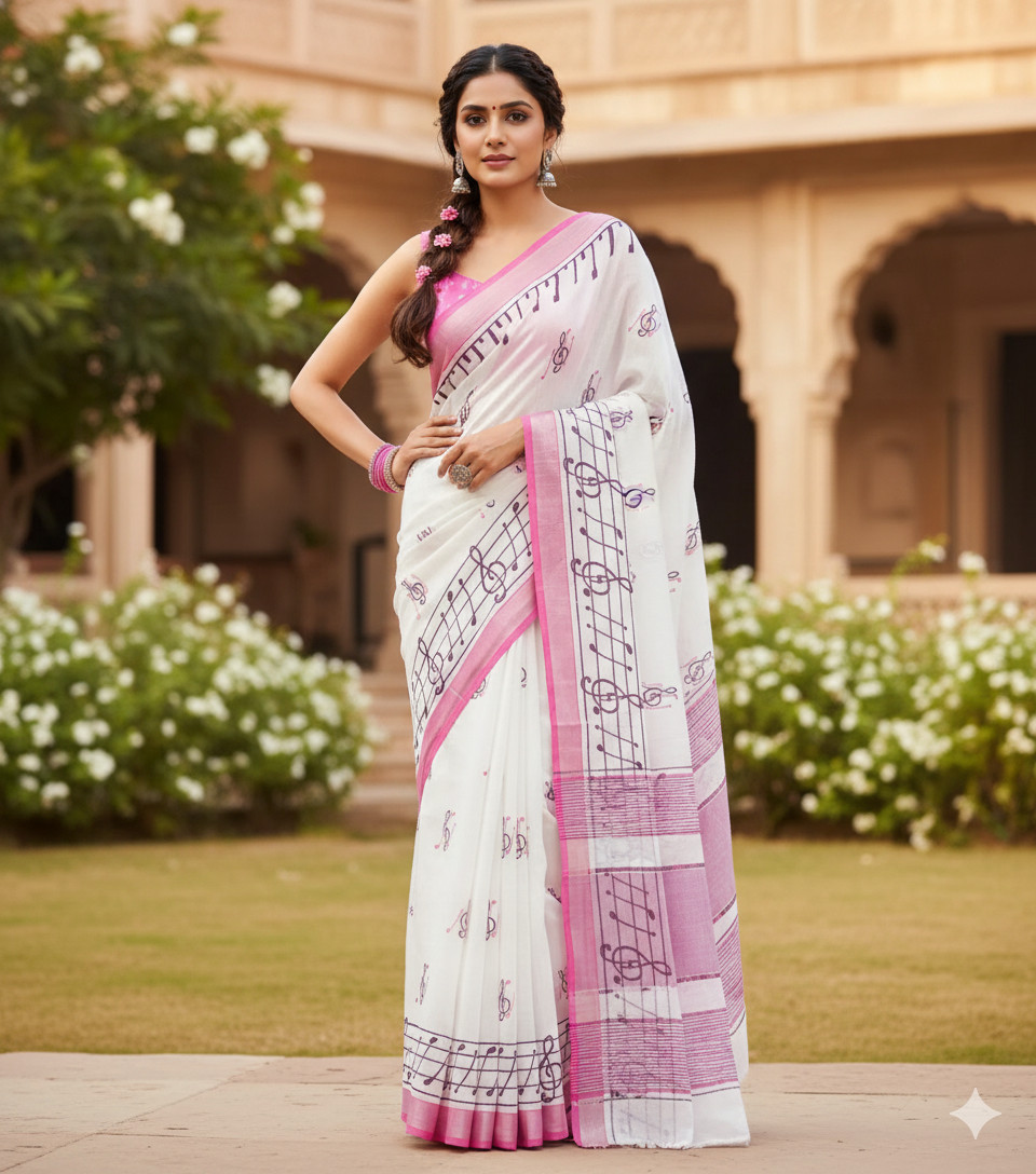 Melody Poonam: The Elegant Saree that Speaks the Language of Music!