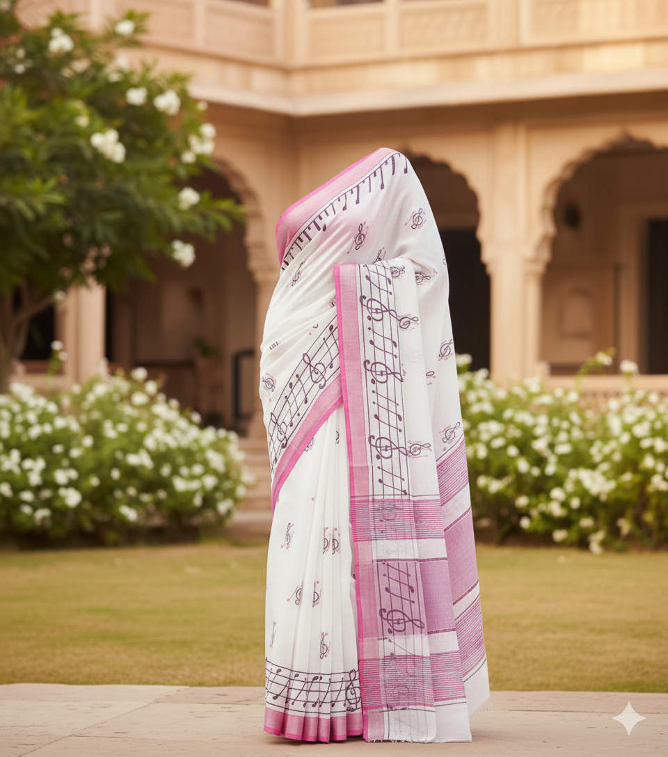 Melody Poonam: The Elegant Saree that Speaks the Language of Music!