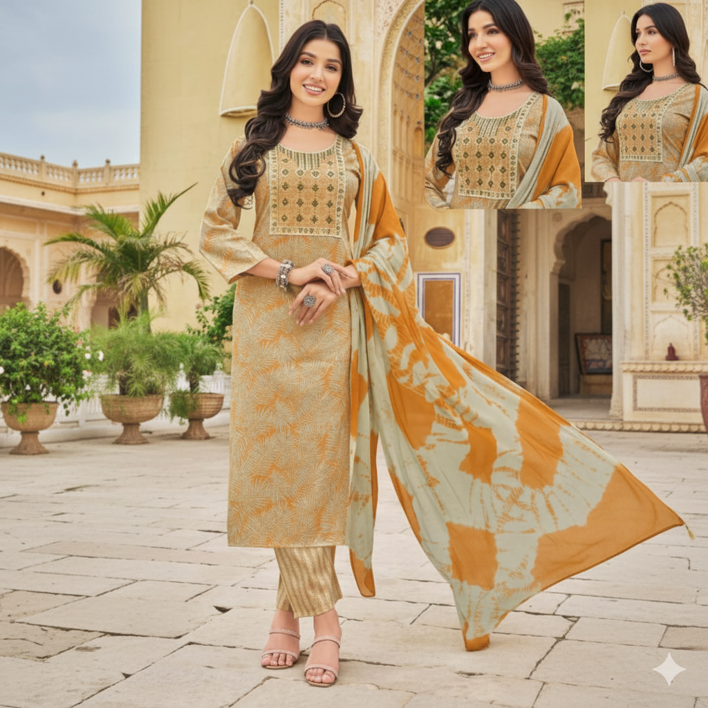 Rayon Capsule Kurti Set